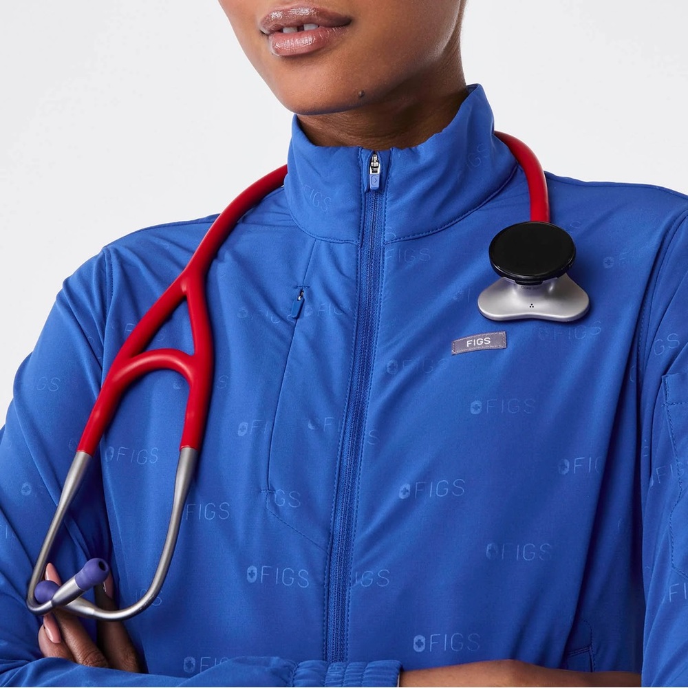 FIGS- Limited Edition Madison Embossed jacket in winning blue